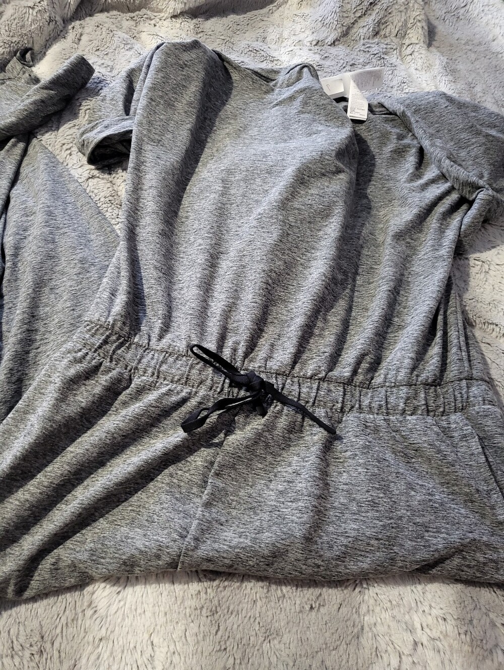 Cozy Gray Off The Shoulder Onsie